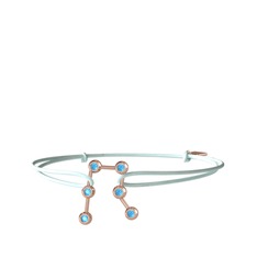 Akuamarin 925 ayar rose altın kaplama gümüş bileklik