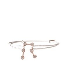 Gemini Bileklik - Beyaz zirkon 14 ayar rose altın bileklik #392kc3