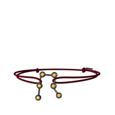 Gemini Bileklik - Sitrin 925 ayar siyah rodyum kaplama gümüş bileklik #3tan7