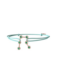 Gemini Bileklik - Kök zümrüt 18 ayar rose altın bileklik #49ngca