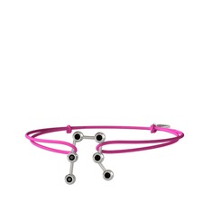 Siyah zirkon 14 ayar beyaz altın bileklik