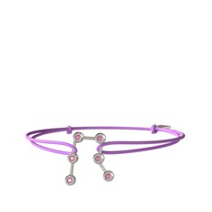 Gemini Bileklik - Pembe kuvars 8 ayar beyaz altın bileklik #59rg3s
