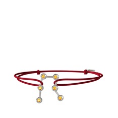 Gemini Bileklik - Sitrin 8 ayar beyaz altın bileklik #5im522