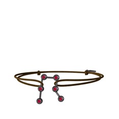 Gemini Bileklik - Rodolit garnet 925 ayar siyah rodyum kaplama gümüş bileklik #66iukn