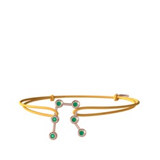 Gemini Bileklik - Kök zümrüt 14 ayar rose altın bileklik #74jmeo