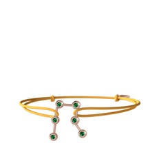 Gemini Bileklik - Yeşil kuvars 14 ayar rose altın bileklik #7m3rbr