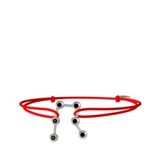 Gemini Bileklik - Siyah zirkon 14 ayar beyaz altın bileklik #8jyjzu