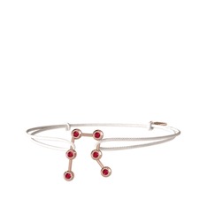 Rodolit garnet 8 ayar rose altın bileklik