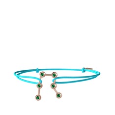 Gemini Bileklik - Yeşil kuvars 925 ayar rose altın kaplama gümüş bileklik #9cssbb