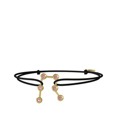 Gemini Bileklik - Pembe kuvars 8 ayar altın bileklik #9p42nu