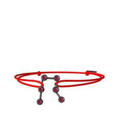 Gemini Bileklik - Rodolit garnet 925 ayar siyah rodyum kaplama gümüş bileklik #9rf8i4