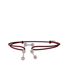 Gemini Bileklik - Pembe kuvars 14 ayar beyaz altın bileklik #9tzuqr