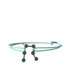 Gemini Bileklik - Yeşil kuvars 925 ayar siyah rodyum kaplama gümüş bileklik #bscyct