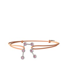 Gemini Bileklik - Pembe kuvars 18 ayar beyaz altın bileklik #cvz8wy