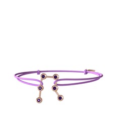 Gemini Bileklik - Ametist 925 ayar rose altın kaplama gümüş bileklik #g398z2
