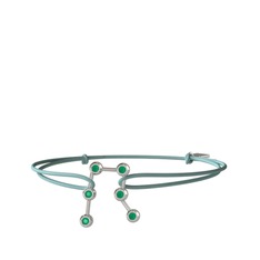 Gemini Bileklik - Kök zümrüt 18 ayar beyaz altın bileklik #gdn3rc