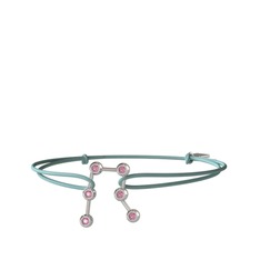 Gemini Bileklik - Pembe kuvars 18 ayar beyaz altın bileklik #hhubvf