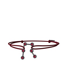 Gemini Bileklik - Rodolit garnet 925 ayar siyah rodyum kaplama gümüş bileklik #i9r26