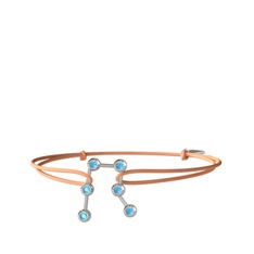 Gemini Bileklik - Akuamarin 8 ayar beyaz altın bileklik #iybzmb