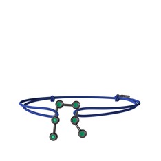 Gemini Bileklik - Kök zümrüt 925 ayar siyah rodyum kaplama gümüş bileklik #jjjdmu