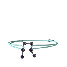 Gemini Bileklik - Ametist 925 ayar siyah rodyum kaplama gümüş bileklik #kafld7