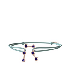 Gemini Bileklik - Lab safir 925 ayar rose altın kaplama gümüş bileklik #kb06by
