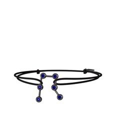 Gemini Bileklik - Lab safir 925 ayar siyah rodyum kaplama gümüş bileklik #lkykry