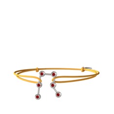Garnet 18 ayar beyaz altın bileklik