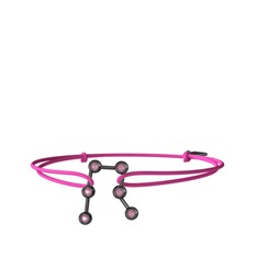 Gemini Bileklik - Pembe kuvars 925 ayar siyah rodyum kaplama gümüş bileklik #qt2oh3