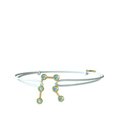 Gemini Bileklik - Akuamarin 14 ayar altın bileklik #rieks8