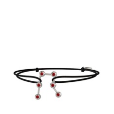 Garnet 14 ayar beyaz altın bileklik
