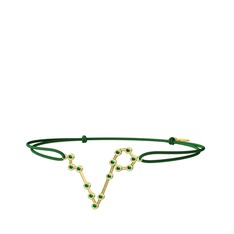 Yeşil kuvars 925 ayar altın kaplama gümüş bileklik