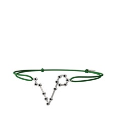 Pisces Bileklik - Siyah zirkon 8 ayar beyaz altın bileklik #10l4ppr