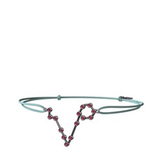 Pisces Bileklik - Rodolit garnet 925 ayar siyah rodyum kaplama gümüş bileklik #12bavwg