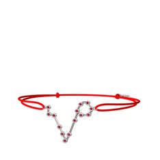Rodolit garnet 18 ayar beyaz altın bileklik
