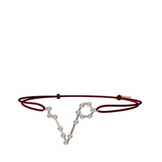 Pisces Bileklik - Akuamarin 8 ayar rose altın bileklik #15nywlh