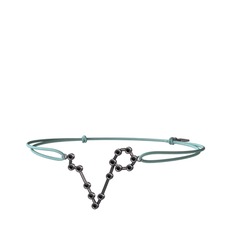 Pisces Bileklik - Siyah zirkon 925 ayar siyah rodyum kaplama gümüş bileklik #15z2elr