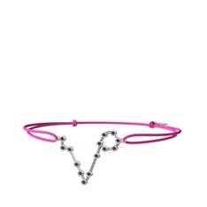 Pisces Bileklik - Ametist 18 ayar beyaz altın bileklik #16pjrek