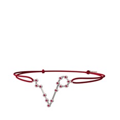 Pisces Bileklik - Rodolit garnet 14 ayar beyaz altın bileklik #176ej6h
