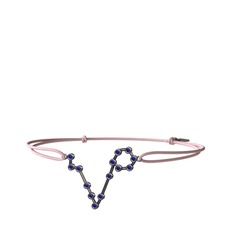 Pisces Bileklik - Lab safir 925 ayar siyah rodyum kaplama gümüş bileklik #18r3ozt