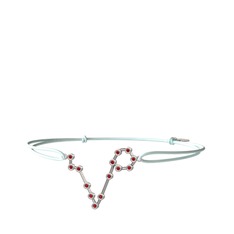 Garnet 8 ayar beyaz altın bileklik