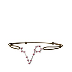 Pisces Bileklik - Rodolit garnet 18 ayar beyaz altın bileklik #1ak2b9k