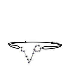 Ametist 18 ayar beyaz altın bileklik