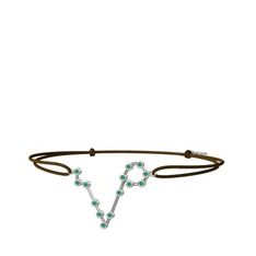 Pisces Bileklik - Kök zümrüt 18 ayar beyaz altın bileklik #1bx2jo4