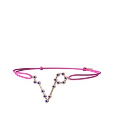 Pisces Bileklik - Lab safir 925 ayar rose altın kaplama gümüş bileklik #1dghl00
