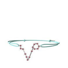 Pisces Bileklik - Rodolit garnet 8 ayar beyaz altın bileklik #1eremrp