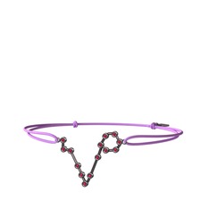 Pisces Bileklik - Rodolit garnet 925 ayar siyah rodyum kaplama gümüş bileklik #1fhlll7