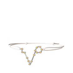 Pisces Bileklik - Sitrin 8 ayar beyaz altın bileklik #1ftf6po