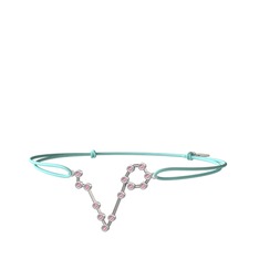 Pisces Bileklik - Pembe kuvars 18 ayar beyaz altın bileklik #1hnoxeo