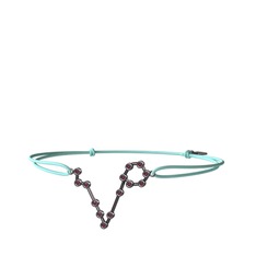 Pisces Bileklik - Kök yakut 925 ayar siyah rodyum kaplama gümüş bileklik #1ip7kx3